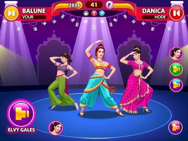 Dance To Bollywood Beats gameplay screenshot showing colorful dance moves